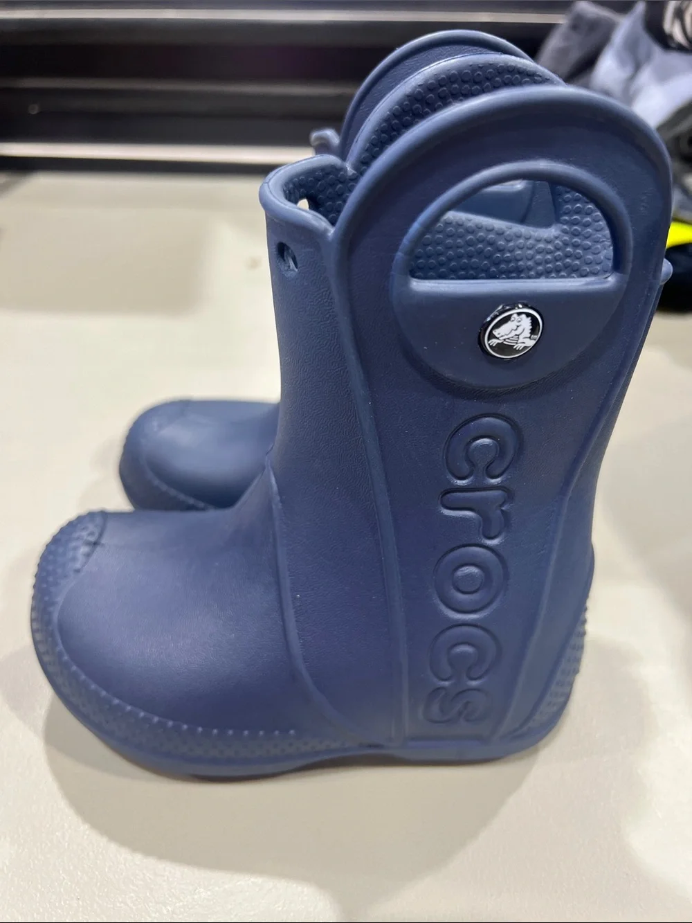 CROCS Kids' Navy Blue Rain Boots with Heel Strap